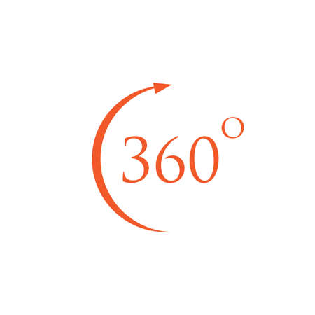 360 Degrees icon vector design templateのイラスト素材