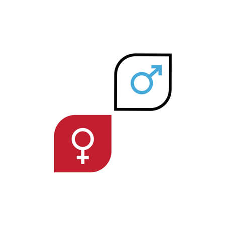 male and female Gender Sign Symbol Icon Vector Illustrationのイラスト素材
