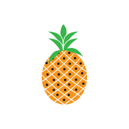 Pineapple Tropical Fruit Vector Illustration.Pineapple logo template vector illustration