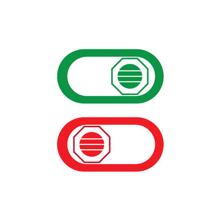 On Off Button Icon Vector Design Illustrationのイラスト素材