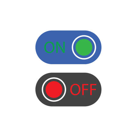 On Off Button Icon Vector Design Illustrationのイラスト素材