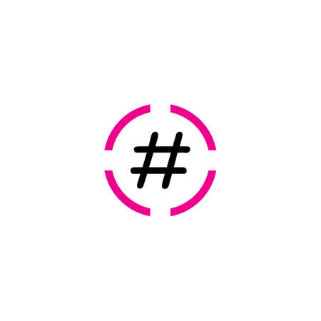 Hashtag symbol logo icon design template elements