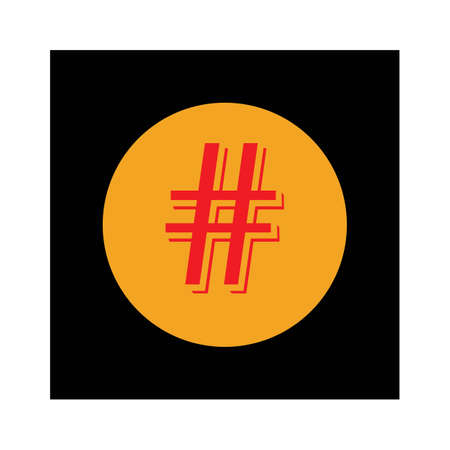 Hashtag symbol logo icon design template elements