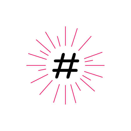 Hashtag symbol logo icon design template elements