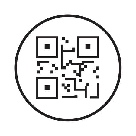 QR Code Icon - Identification Elements Illustrations, Vector Sign & Trendy Symbol.