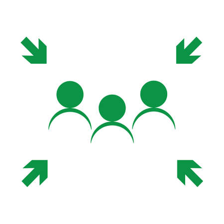 Emergency evacuation assembly point sign, gathering point signboard, vector illustration.のイラスト素材