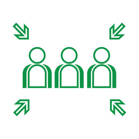 Emergency evacuation assembly point sign, gathering point signboard, vector illustration.