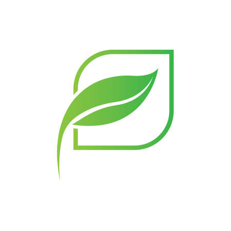 green leaf logo vectorのイラスト素材