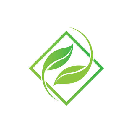 green leaf logo vectorのイラスト素材