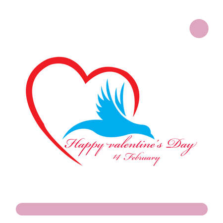 Valentines Day Logo Design Vector illustration templateのイラスト素材