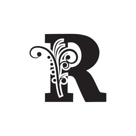 Letter R Business corporate abstract unity vector logo design templateLetter R Logo Template vector icon designのイラスト素材