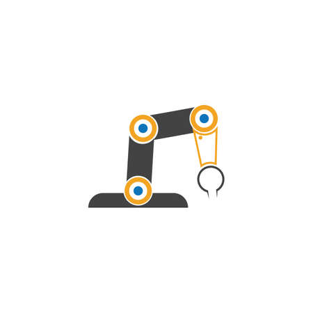 Industrial mechanical robot arm iconsのイラスト素材