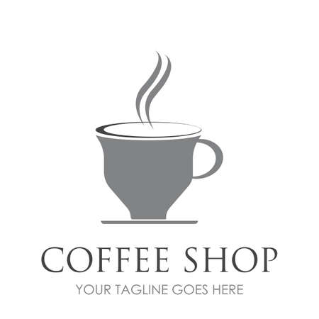 Coffee Shop Logo Icon Template Design Vector Illustrationのイラスト素材