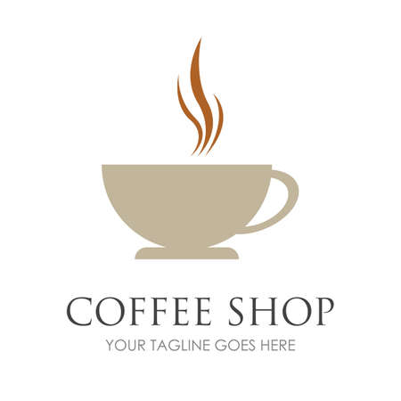 Coffee Shop Logo Icon Template Design Vector Illustrationのイラスト素材