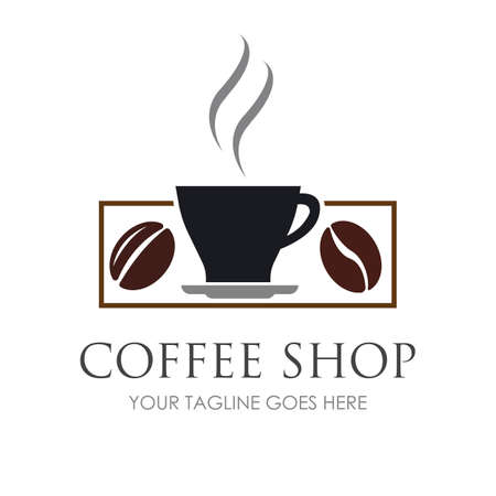 Coffee Shop Logo Icon Template Design Vector Illustrationのイラスト素材