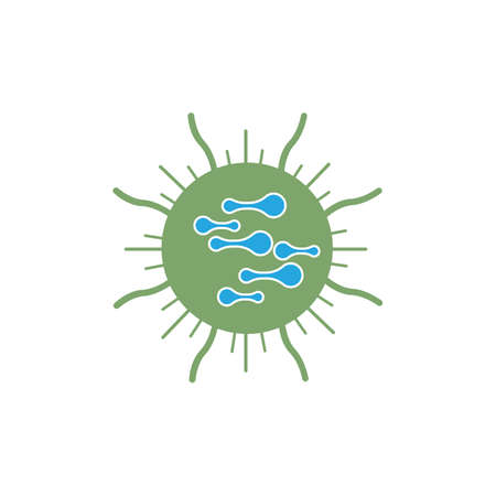 bacteria, microbes and viruses  icon illustration design template