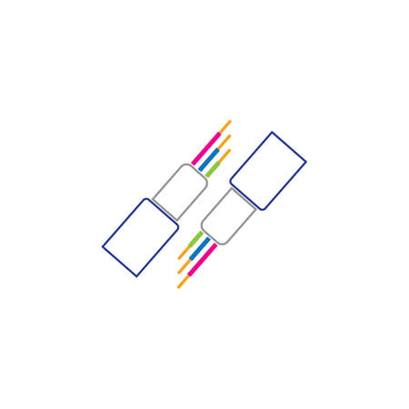 optic fiber cable vector icon illustration design template