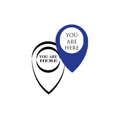 You are here sign icon. Info map pointer with your locationのイラスト素材