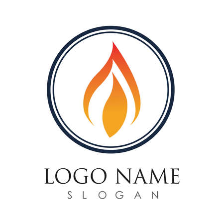 Fire with flame and feuer mit flamme Logo - Vectorのイラスト素材