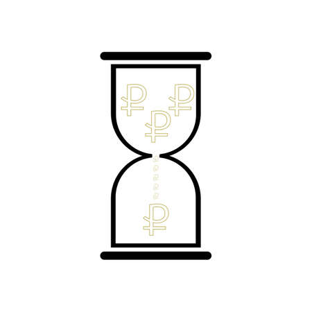 Currency flat icon symbols coin : Russian Ruble Rub vector illustrationcoin currency sign ruble money russianのイラスト素材