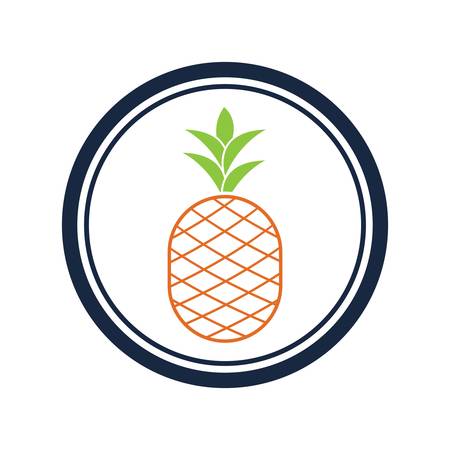 Pineapple Tropical Fruit Vector Illustration.&#xA;Pineapple logo template vector illustrationのイラスト素材