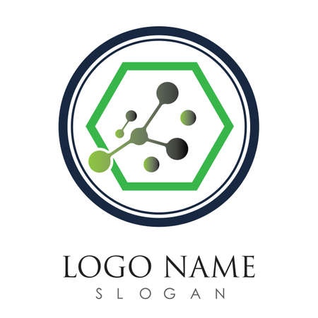 molecule logo vector icon illustration design templateのイラスト素材