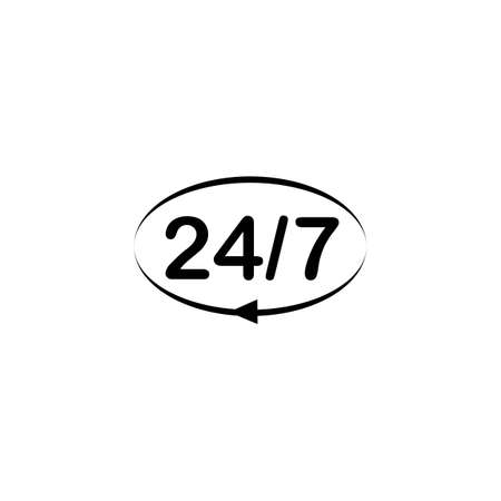 Open 24/7 Icon Vector Logo Template Illustration Design.