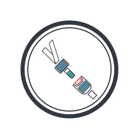 seat belt, badge, vector icon illustration design templateのイラスト素材