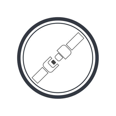 seat belt, badge, vector icon illustration design templateのイラスト素材