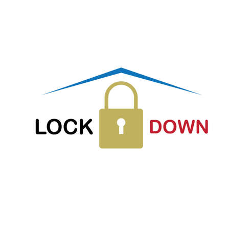 Lockdown design vector. icon lockdown. Global pandemic health warning conceptのイラスト素材