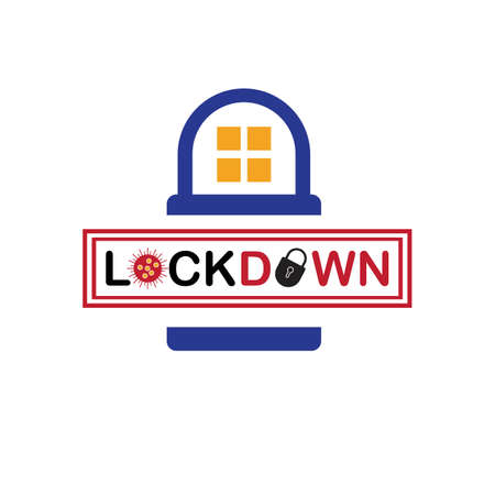 Lockdown logo design vector. icon lockdown. Global pandemic health warning conceptのイラスト素材