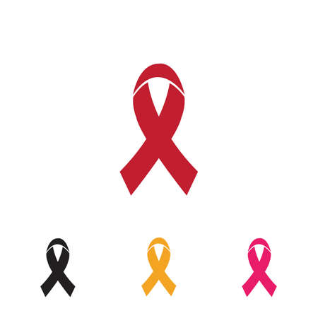 Red ribbon AIDS, HIV icon illustration,word AIDS day,AIDS awareness vector illustrationのイラスト素材