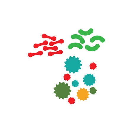 bacteria, microbes and viruses logo vector icon illustration design templateのイラスト素材