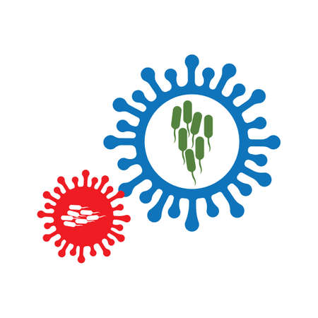 bacteria, microbes and viruses logo vector icon illustration design templateのイラスト素材