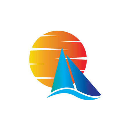 sailing logo vector icon concept illustration design templateのイラスト素材
