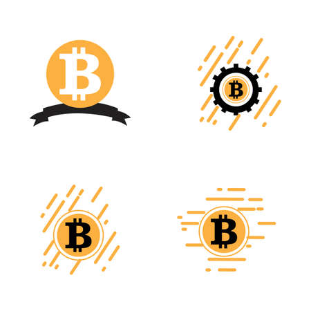 Bitcoin icon vector illustration designのイラスト素材