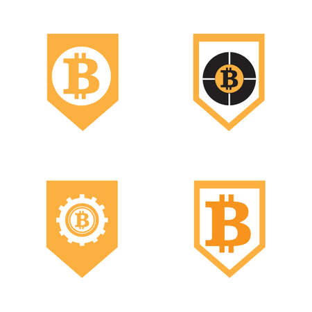 Bitcoin icon vector illustration designのイラスト素材