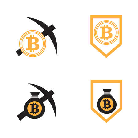 Bitcoin icon vector illustration designのイラスト素材