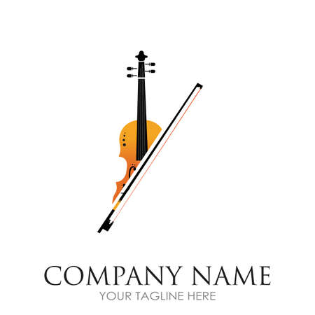 Violin / classical music - vector logo illustration design templateのイラスト素材