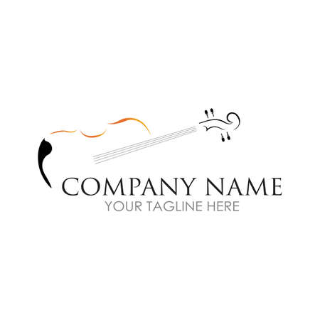 Violin / classical music - vector logo illustration design templateのイラスト素材