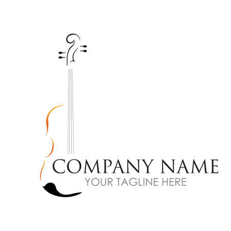 Violin / classical music - vector logo illustration design templateのイラスト素材