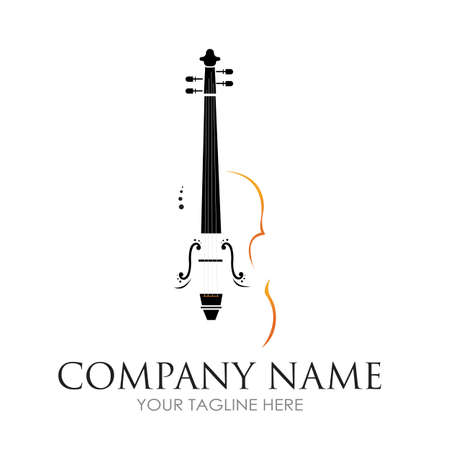 Violin / classical music - vector logo illustration design templateのイラスト素材