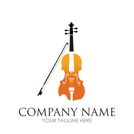 Violin / classical music - vector logo illustration design templateのイラスト素材