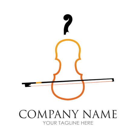 Violin / classical music - vector logo illustration design templateのイラスト素材