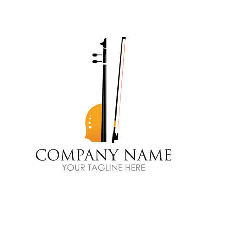 Violin / classical music - vector logo illustration design templateのイラスト素材