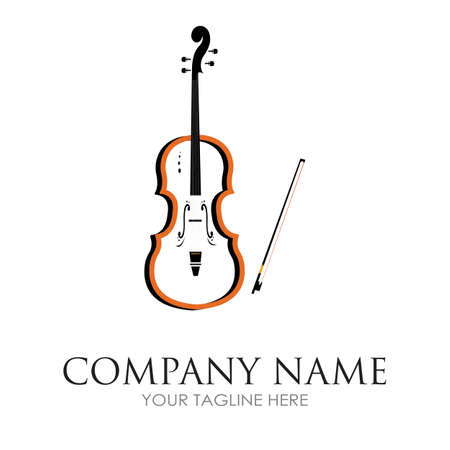 Violin / classical music - vector logo illustration design templateのイラスト素材
