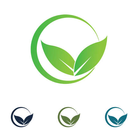green leaf logo vectorのイラスト素材