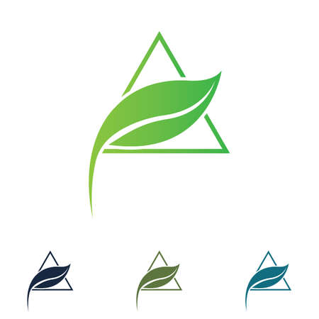 green leaf logo vectorのイラスト素材
