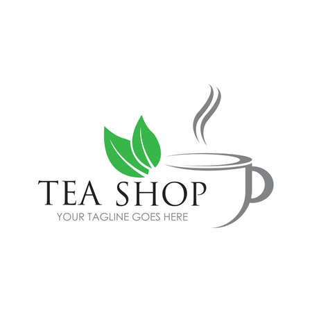 tea shop logo symbol vector illustration design templateのイラスト素材