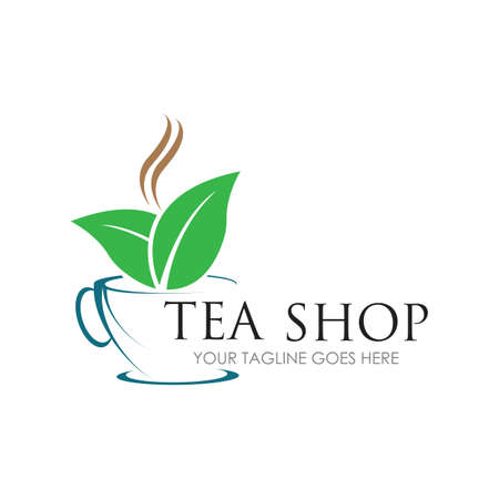 tea shop logo symbol vector illustration design templateのイラスト素材